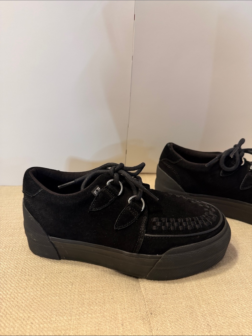 T.U.K Black Suede Platform Creeper Sneakers - Picture 6 of 10